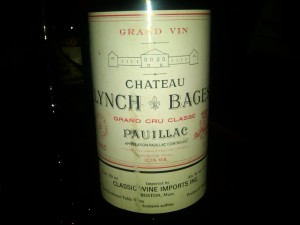 1985 Lynch Bages for Our 26th Wedding Anniversary